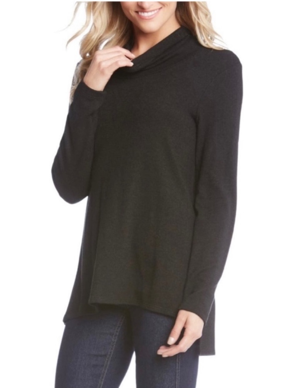 Karen Kane Black Cowl Neck Long Sleeve Sweater Size Small